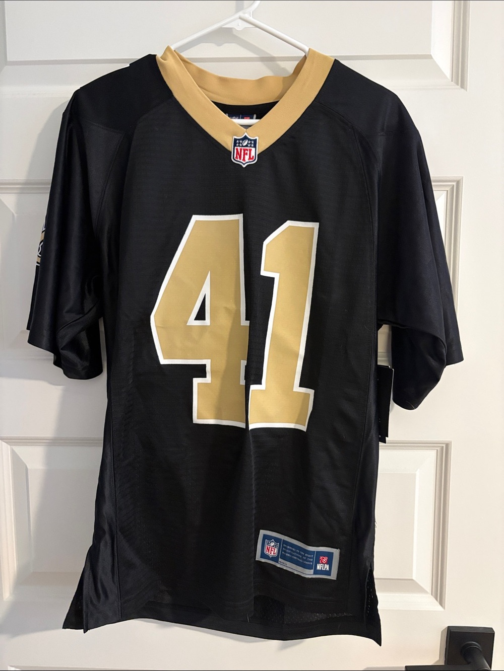 NFL Pro Line Black and Gold Collar Jersey Detail